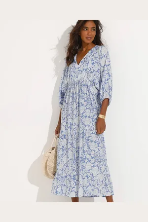 BLANCHEPORTE Robe Longue Imprimée, Crépon