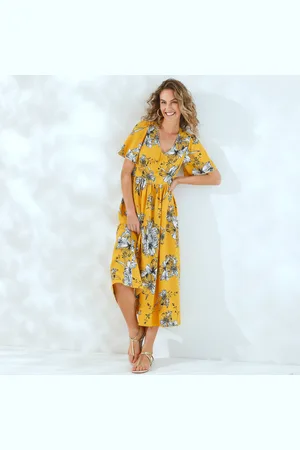 Lora Zellini Robe Longue Imprimée, Manches Évasées