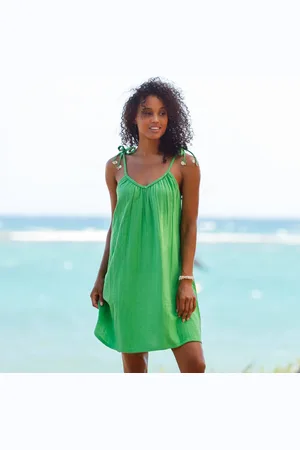 BLANCHEPORTE Robe Bretelles Tressées, Gaze De Coton