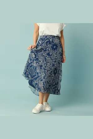 BLANCHEPORTE Jupe Spécial Petites, Voile Plissé, Imprimé Bandana