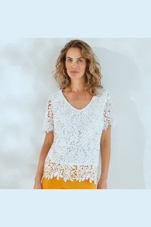 BLANCHEPORTE Blouse Col V Entièrement En Macramé