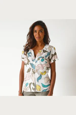 BLANCHEPORTE Chemisier Viscose Imprimé Multicolore, Manches Courtes