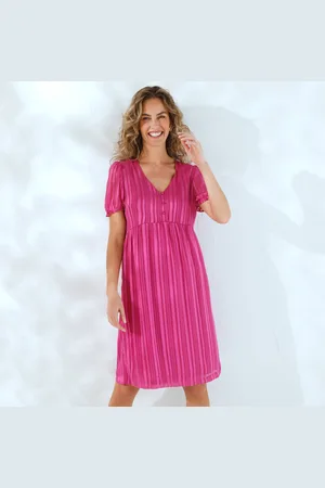 BLANCHEPORTE Robe Courte Unie, Voile Jacquard