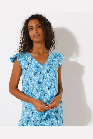 BLANCHEPORTE Haut De Pyjama Manches Courtes Imprimé Fleuri