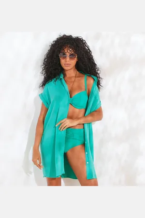 BLANCHEPORTE Robe De Plage Unie, Crépon