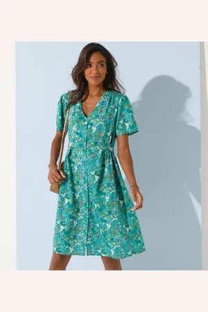 BLANCHEPORTE Robe Boutonnée Manches "papillon" Imprimée