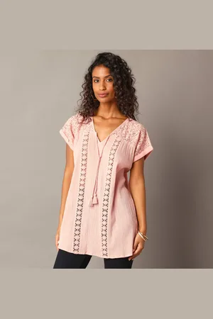 Lora Zellini Tunique Unie, Dentelle Et Crépon