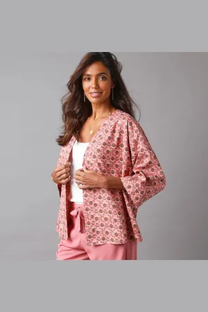 Lora Zellini Veste Kimono Imprimée