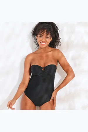 BLANCHEPORTE Maillot De Bain 1 Pièce Bustier Solaro Uni , Bretelles Amovibles