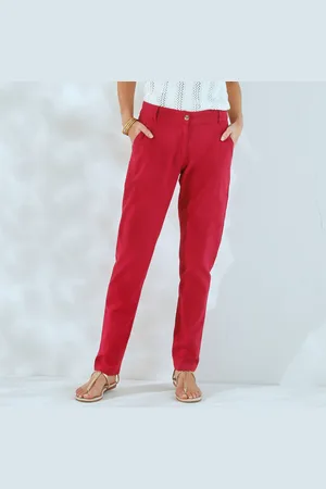 BLANCHEPORTE Pantalon Coupe Mom Coton-lin Uni