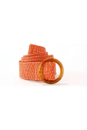 BLANCHEPORTE Ceinture Raphia Élastiquée /orange