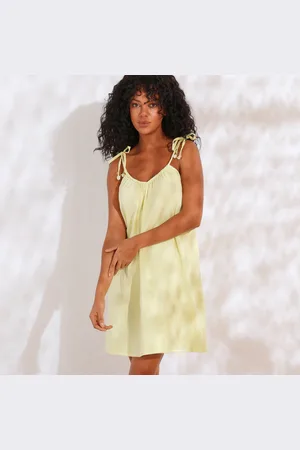 BLANCHEPORTE Robe Bretelles Tressées, Gaze De Coton