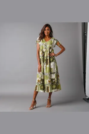 Lora Zellini Robe Mi-longue Imprimée, Manches Courte