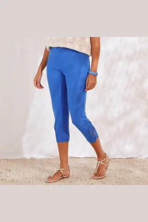 BLANCHEPORTE Legging 3/4 Macramé, Taille Élastiquée