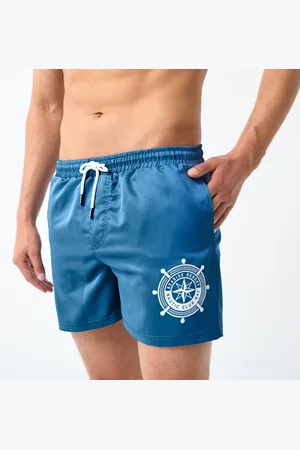 BLANCHEPORTE Short De Bain Uni Motif Contrasté