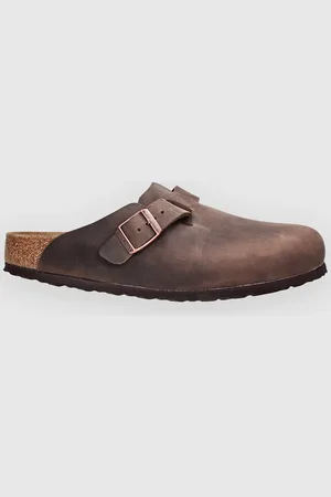 Birkenstock Boston Natural Leather Oiled Sandales marron
