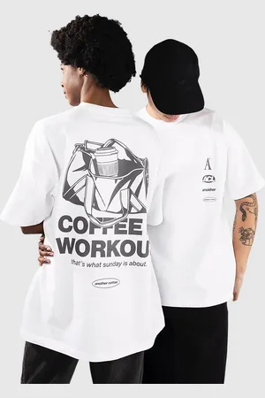 Another Cotton Lab Coffee And Workout Oversized T-Shirt blanc
