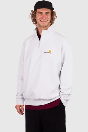 Carhartt Half Zip American Script Sweat à capuche zippé gris