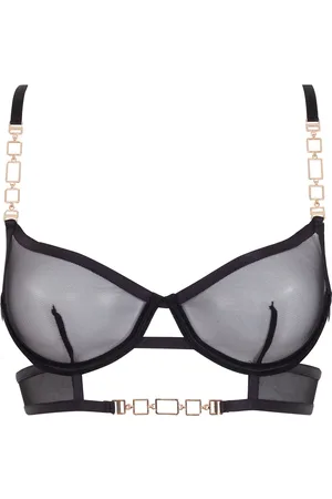 Bluebella - Maia - Soutien-gorge transparent brodé à fleurs - Noir