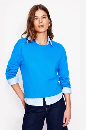 Boden Pull Lydia en cachemire-Bleu Céruléen