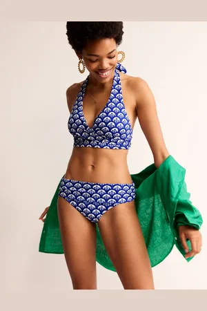 Boden Bas de bikini Levanzo à revers-Bleu connecté, motif Foliage Geo