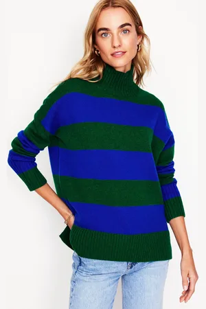 Boden Pull Jessica oversize-Vert bavière, bleu monarque