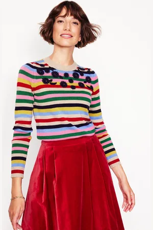 Boden Pull à broderie florale-Multi, arc-en-ciel