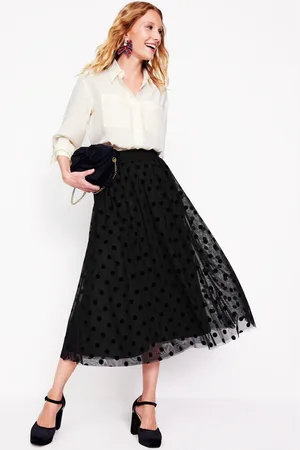 Boden Jupe midi Isabella en tulle-Noir, pois