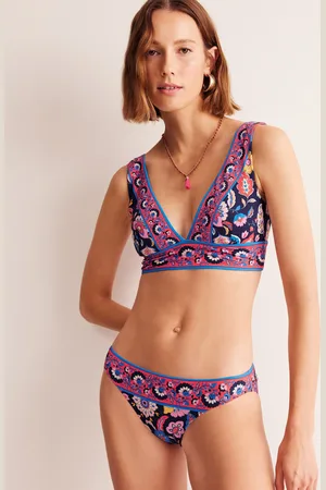 Boden Bas de bikini intemporel-Rouge mandarine, motif Botanical Sprig