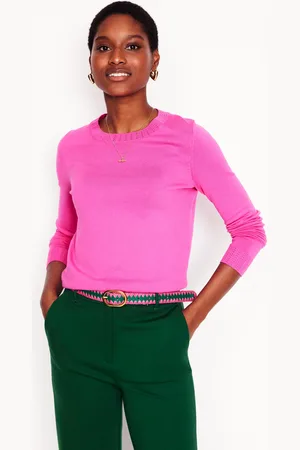 Boden Pull col rond Emilia en coton-Rose angélique