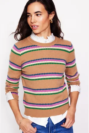 Boden Pull Edie à motif jacquard-Losanges camel