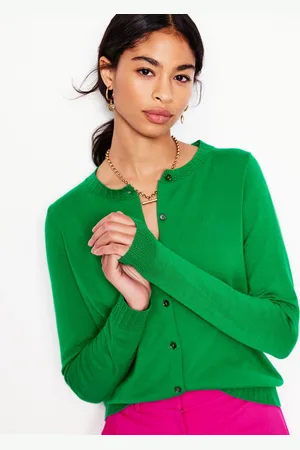 Boden Gilet col rond Emilia en coton-Émeraude Intense