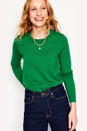 Boden Pull col rond Emilia en coton-Émeraude Intense
