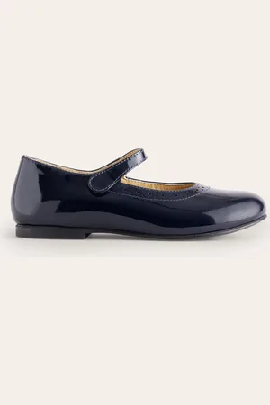 Boden Babies en cuir-Bleu marine verni