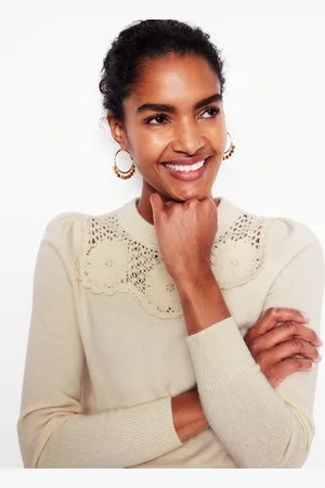 Boden Pull à motif floral-Ivoire chiné chaud