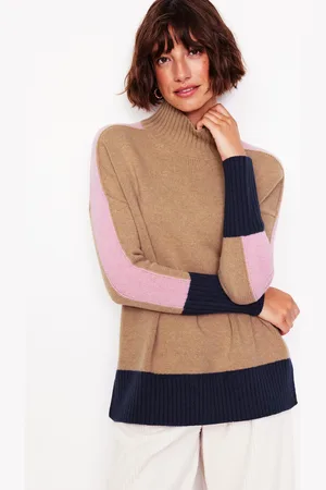 Boden Pull Jessica oversize-Camel chiné, colourblock
