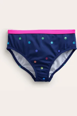 Boden Bas de bikini à motif-Pois confettis arc-en-ciel bleu marine