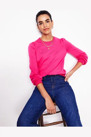 Boden Pull Pru à détails festonnés-Rose pivoine