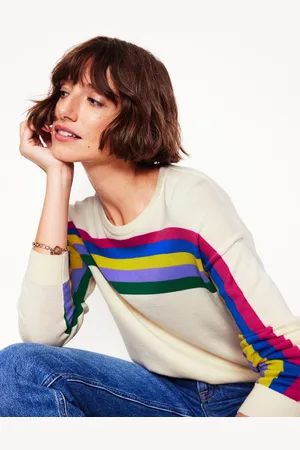 Boden Pull décontracté Lara en coton-Maille arc-en-ciel courbe