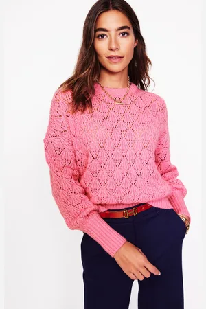 Boden Pull épais en pointelle-Pink Icing