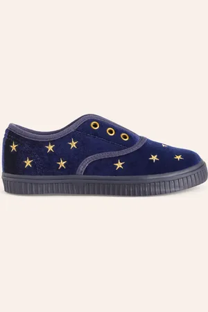 Boden Chaussures sans lacets en velours-Marine Université