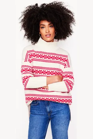 Boden Pull Jessica oversize-Motif jacquard rouge