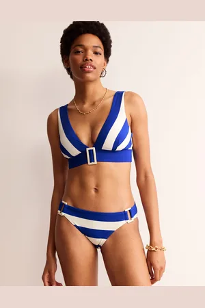 Boden Bas de bikini avec boucle en résine-Rayé bleu/ivoire