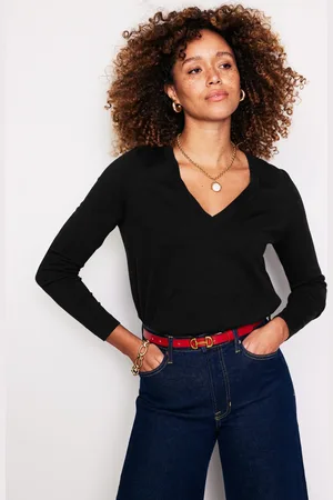 Boden Pull Catriona col V en coton-Noir
