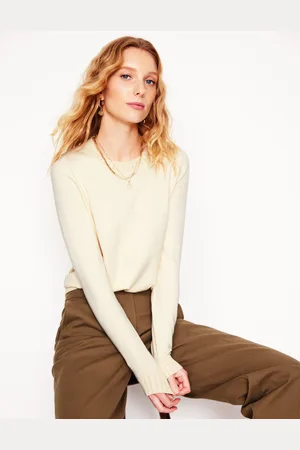 Boden Pull col rond Emilia en coton-Ivoire chaud