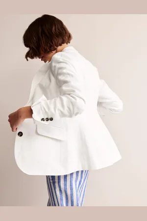 Boden Blazer Marylebone en lin-Blanc