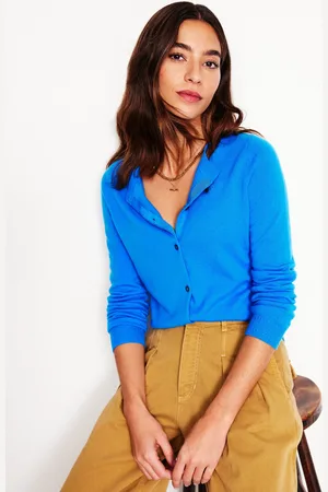 Boden Cardigan Eva en cachemire-Bleu Céruléen