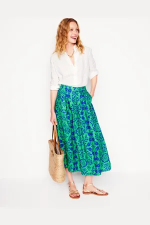 Boden Jupe midi Verity en lin-Motif Structured Meadow mono