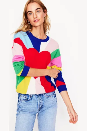 Boden Pull Lydia en cachemire-Multi, motif Heart Spectrum