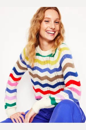 Boden Pull Alice à manches raglan-Arc-en-ciel Vague